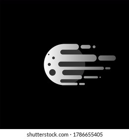 meteorito de llamas. Plantilla vectorial de dibujos animados de diseño plano.