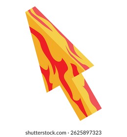 Flaming mouse cursor clicking on a target representing speed and power