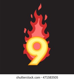 Flaming Number nine