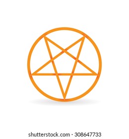 flaming pentagram vector
