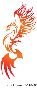 flaming Phoenix bird vector