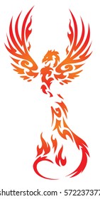 flaming Phoenix bird vector