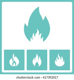 Flaming pictogram. Web vector graphic. Design collection.