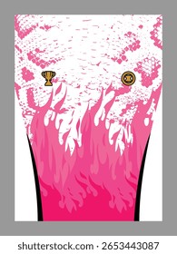Flaming Pink Jersey Sporting Apparel with Fiery Design