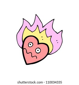 flaming pink valentine heart
