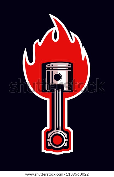 Flaming Piston Design Illustration Stock Vector (Royalty Free ...