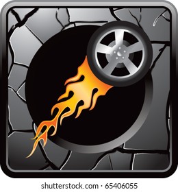 neumático de carreras inflamable con botón de red grises