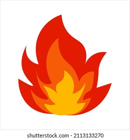 flaming red fire isolated vector illustration