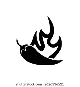 Piment Rouge Flambant Isolé Sur Fond Blanc - Image vectorielle