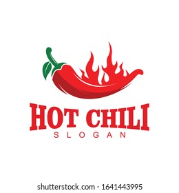 flaming red hot chili vector logo design concept template