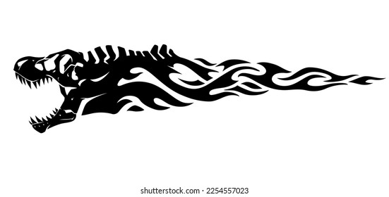 Flaming Rex Skull, Abstract  Illustration