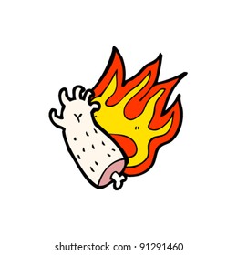 flaming severed arm cartoon
