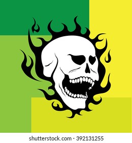 flaming skull