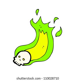 flaming skull cartoon
