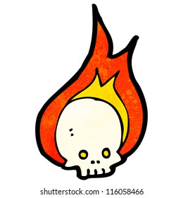flaming skull cartoon