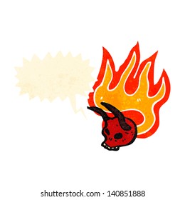 flaming skull cartoon
