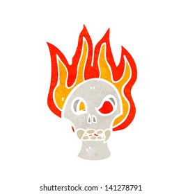 flaming skull cartoon