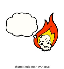 flaming skull cartoon
