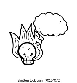 flaming skull cartoon