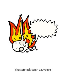 flaming skull cartoon