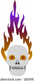 Flaming skull (colorful)