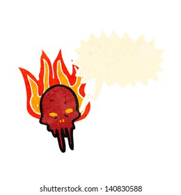 flaming skull halloween cartoon