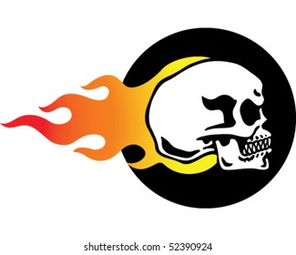 Flaming Skull Label Stock Vector (Royalty Free) 52390924 | Shutterstock