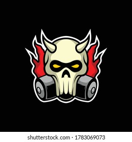 flaming skull logo for commercial use
