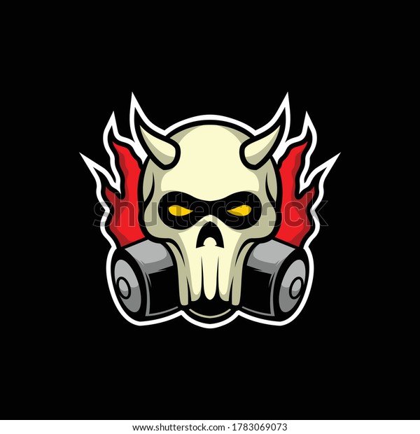 Flaming Skull Logo Commercial Use Stock Vector (Royalty Free ...