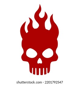 Señal de cráneo llamativo. Vector. Caricatura	