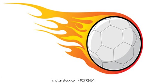 Flaming soccer ball