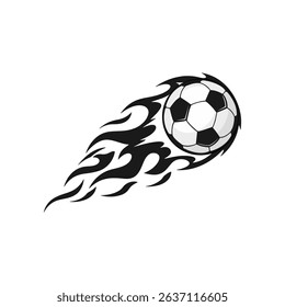 Flaming soccer football ball illustration