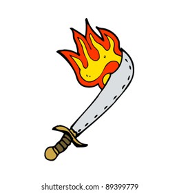 flaming sword cartoon