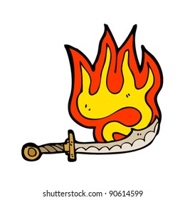 flaming sword cartoon