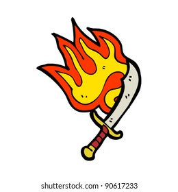 flaming sword cartoon