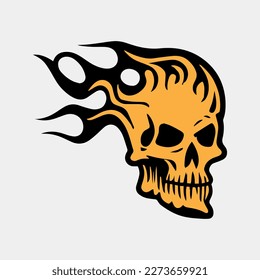 a flaming tattoo design vector