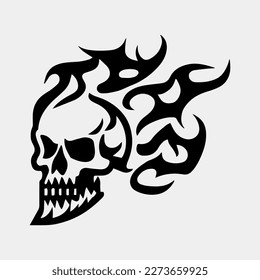 a flaming tattoo design vector