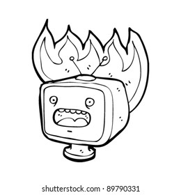 flaming television cartoon character