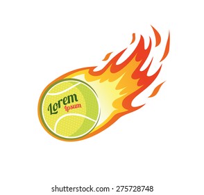 flaming tennis ball