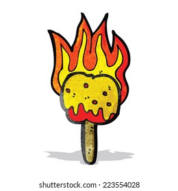 flaming toffee apple cartoon