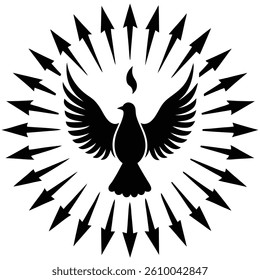 Flaming Tongues Surrounding a Dove