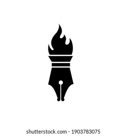 Konzept eines flammenden Taschenspielers Highlights News, Freiheit-Blog-Element, Kunst-Logo-Design Vektorgrafik-Symbol-Vorlage einzeln auf Hintergrund