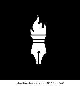 Konzept eines flammenden Taschenspielers Highlights News, Freiheit-Blog-Element, Kunst-Logo-Design Vektorgrafik-Symbol-Vorlage einzeln auf Hintergrund