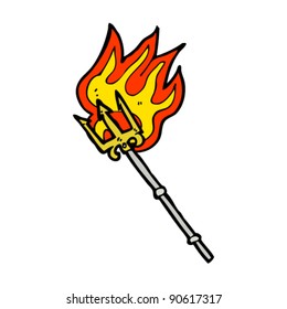 flaming trident cartoon