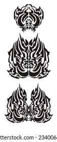 Flaming wings in tribal style