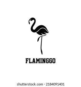 Flaminggo illustration vector design with black and white color theme for logo and icon