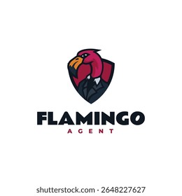 Design do logotipo do emblema do agente Flamingo
