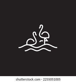Flamingo-Tier-Logo, Vektordesign, Illustrationstafel. 