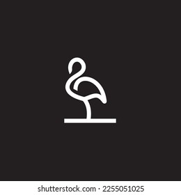 Diseño vectorial del logotipo animal Flamingo , placa de ilustración. 