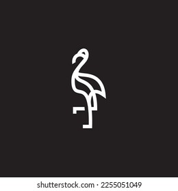 Flamingo animal  logo vector design , illustration tmplate. 